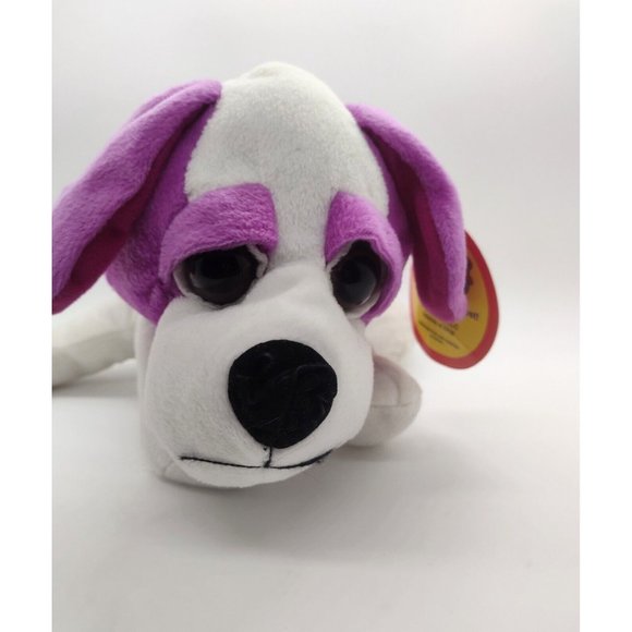 Toy Factory Derpy Dog Stuffed Animal Plush 10in Purple White 2005 - Picture 1 of 5